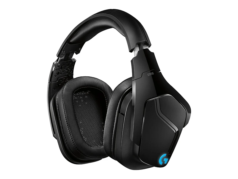 Casque de jeu G935 Câblé / Sans fil Sur tête Stéréo Logitech - USB, Mini-phone (3.5mm) - Câblé -Sur tête - Binaural - Circumaural - Cardioïde, Uni directionnel Microphone - Noir, Bleu