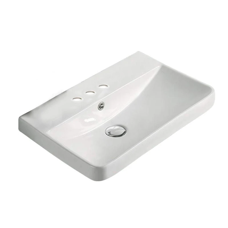 American Imaginations AI-29155 19,88 pouces W 13,98 pouces D Dessus en céramique de couleur blanche pour 3H4 po. Robinet