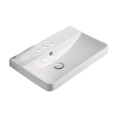 American Imaginations AI-29155 19,88 pouces W 13,98 pouces D Dessus en céramique de couleur blanche pour 3H4 po. Robinet