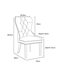 Canadian Alisha Grey Velvet Dining Chair (Set of 2)