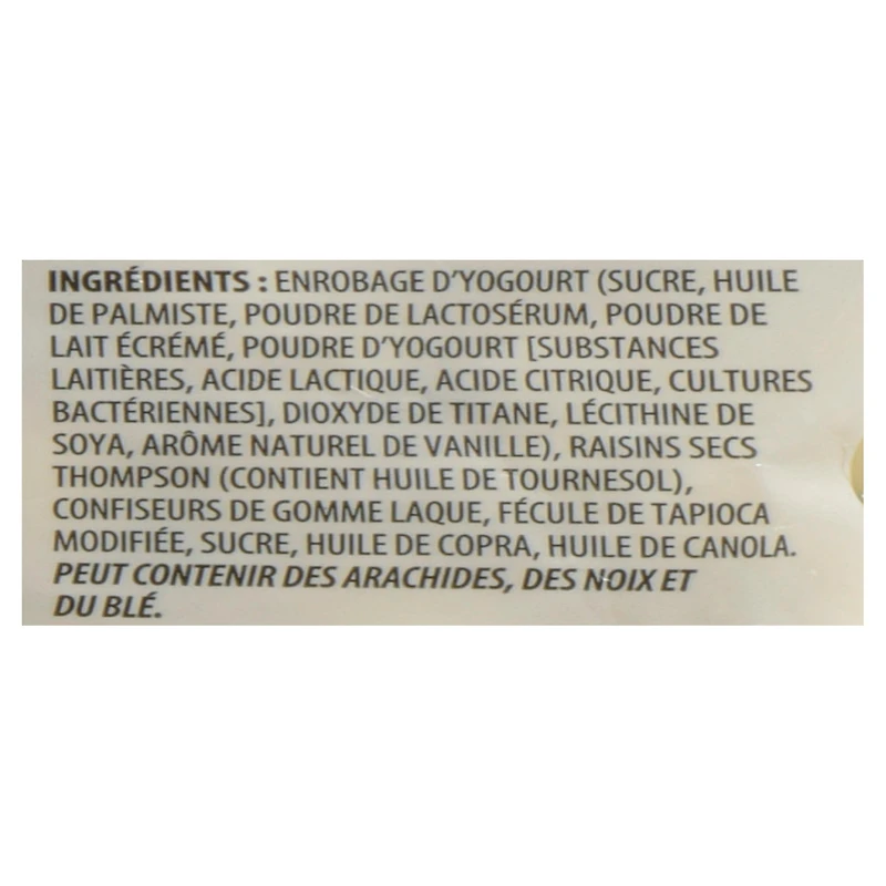 Raisins secs trempés dans le yogourt 375g