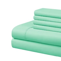 Ensemble de draps de luxe Swift Home 4 pièces avec taie d'oreiller additionnelle, Twin, Vert mousse