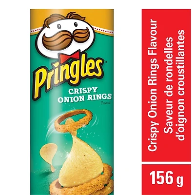 Croustilles Pringles Saveur de rondelles d'oignon croustillantes, 156 g