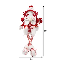Chapeau blanc de vacances Décoration Gnome,hauteur de 24 pouces,couleur rouge et blanc