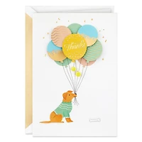 Hallmark Signature Thank-You Card, Administrative Professionals Day Card, Nurses Day Card, Teacher Appreciation Card (Dog with Balloons)