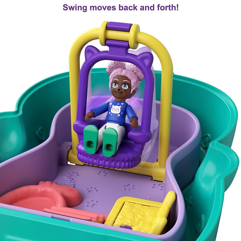 Polly Pocket-Coffret Transformable Chat, mini-poupée, figurine de chat