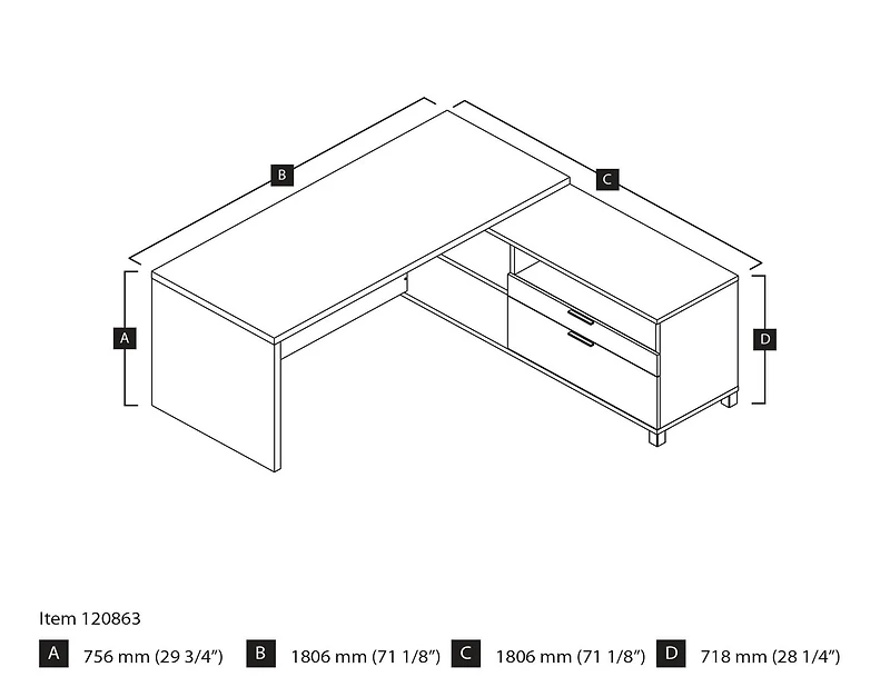 Bestar Pro-Linea Bureau en L