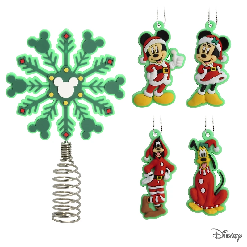 Hallmark Mini Christmas Tree Topper and Ornaments (Disney Mickey Mouse and Friends), Set of 5