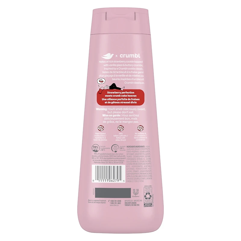 Dove Crumbl Moisturizing Body Wash Strawberry Crumb Cake, 591 ml | Limited Edition