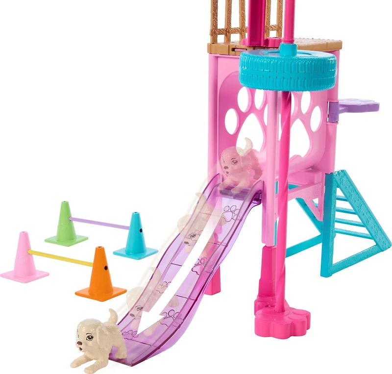 Barbie and Stacie to the Rescue Puppy Playground Playset with Doll, 3 Pet Dog Figures, & Accessories