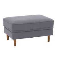 Pouf rembourré et polyvalent CorLiving Mulberry de style moderne du milieu du siècle avec pieds en bois