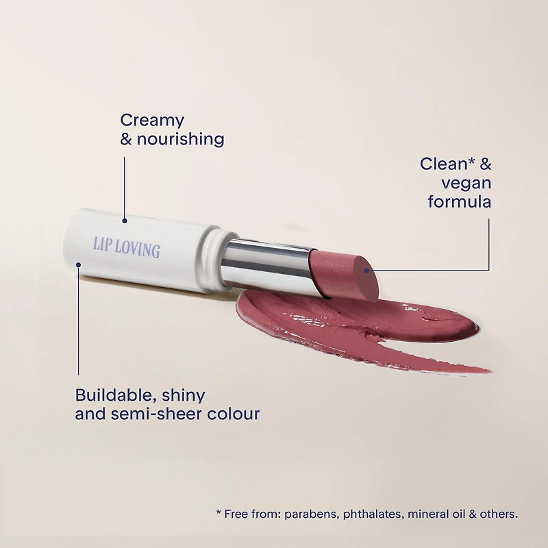 Marcelle Rouge à lèvres couleur & soin huile-en-stick Lip Loving, Rose Rêveur