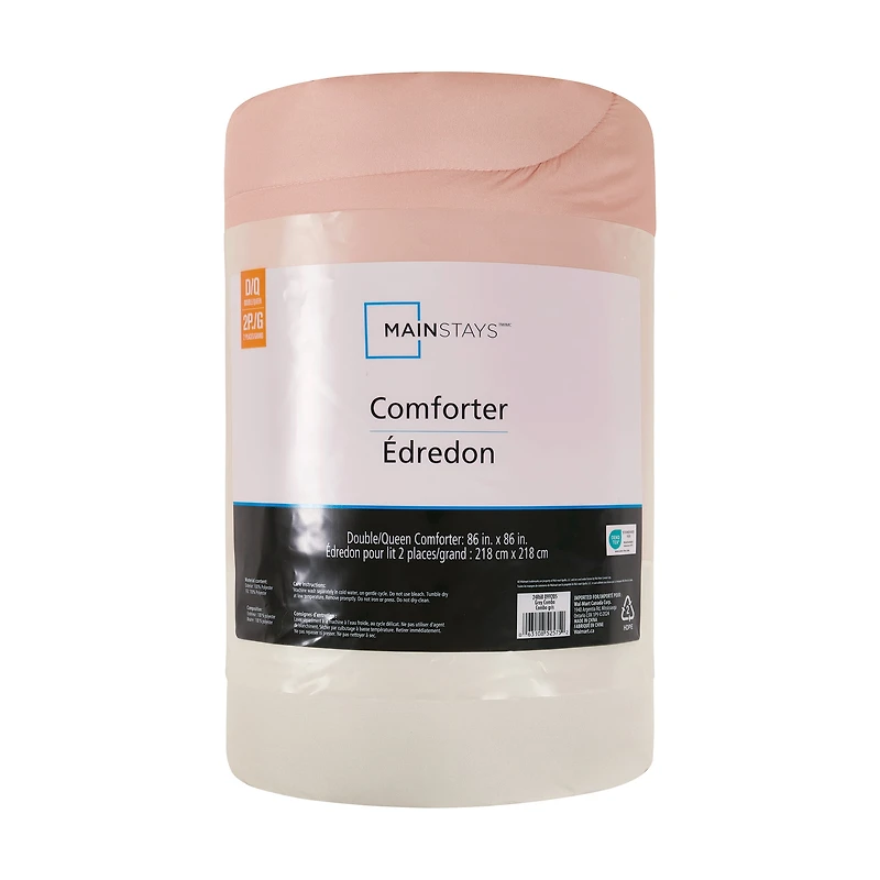Mainstays Pink Reversible Comforter Double/Queen, MAINSTAYS PL MS PINK COMF DBL/QN