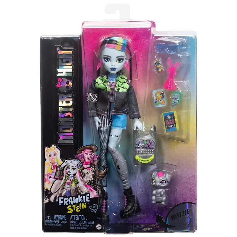 MonsterHigh-Poupée Frankie Stein-Poupée avec animal et accessoires Âges 4Y+