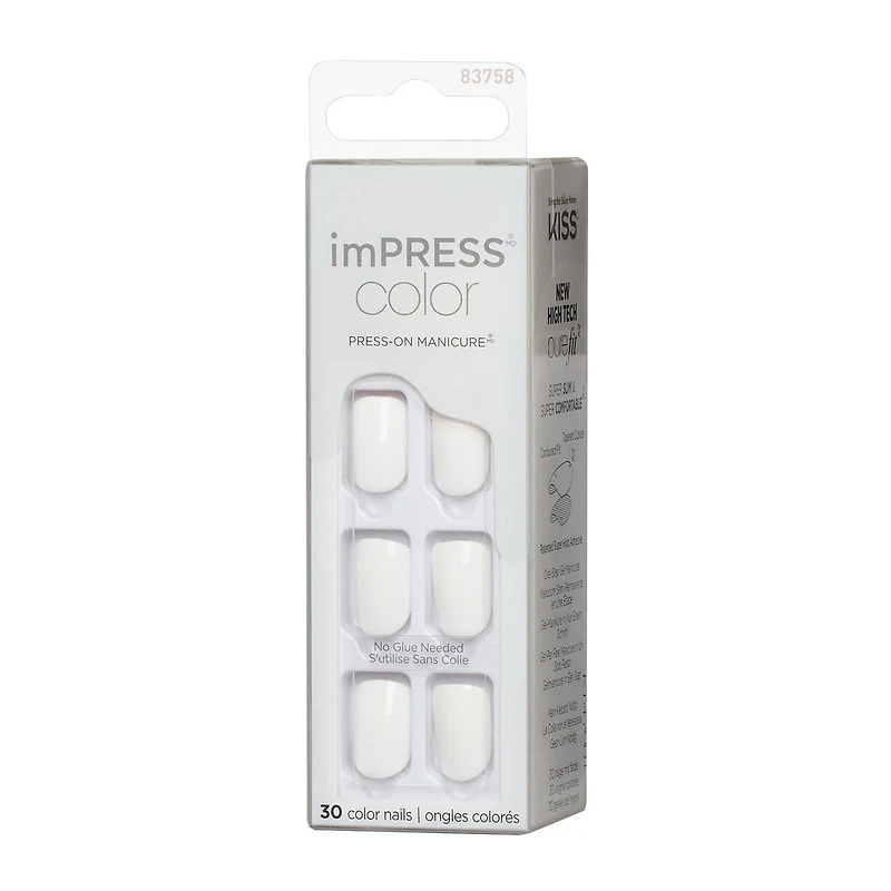 KISS ImPRESS Color - 30 faux ongles, courts Gel en minutes