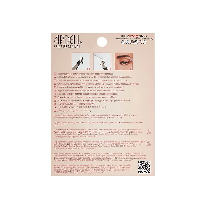 Ardell - Naked Trios Kit - Application cils sur cils pour le volume et la longueur - Jusqu'à 3 jours de tenue Kit trios nus