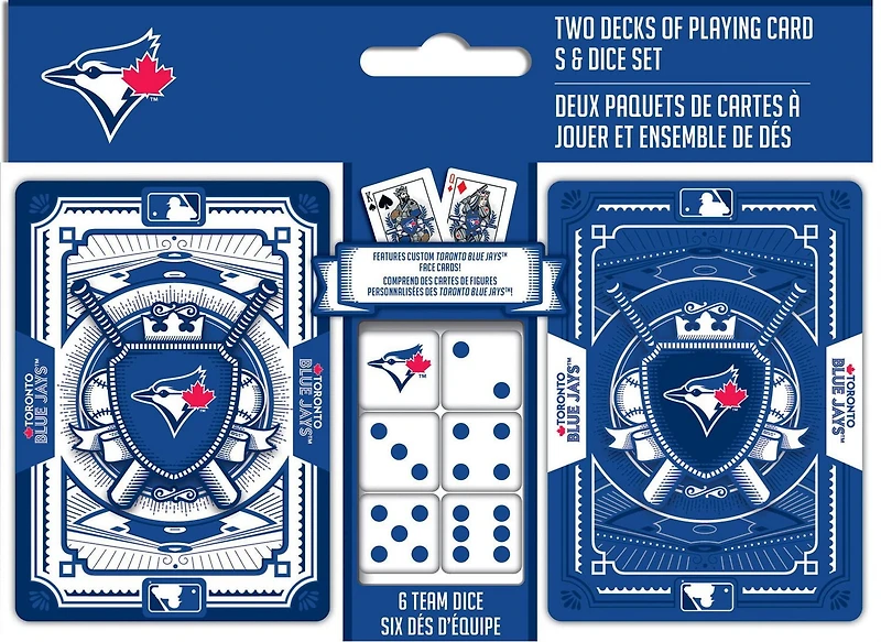 Masterpieces Puzzle Company Toronto Blue Jays Deux Jeux De Cartes À Jouer Et Ensemble De Dés