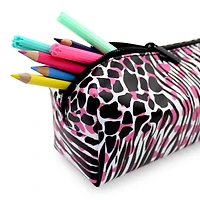 Pen+Gear Étui à crayons à motifs d’animaux mixtes en rose, noir et blanc