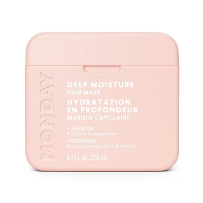MONDAY Haircare DEEP MOISTURE Hair Mask with Keratin, Argan Oil, Shea Butter & Coconut Oil for Dry to Damaged Hair 250 ml, Haircare DEEP MOISTURE Hair Mask
