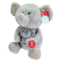 Kid Connection soft animal mama with baby 14''H Elephant