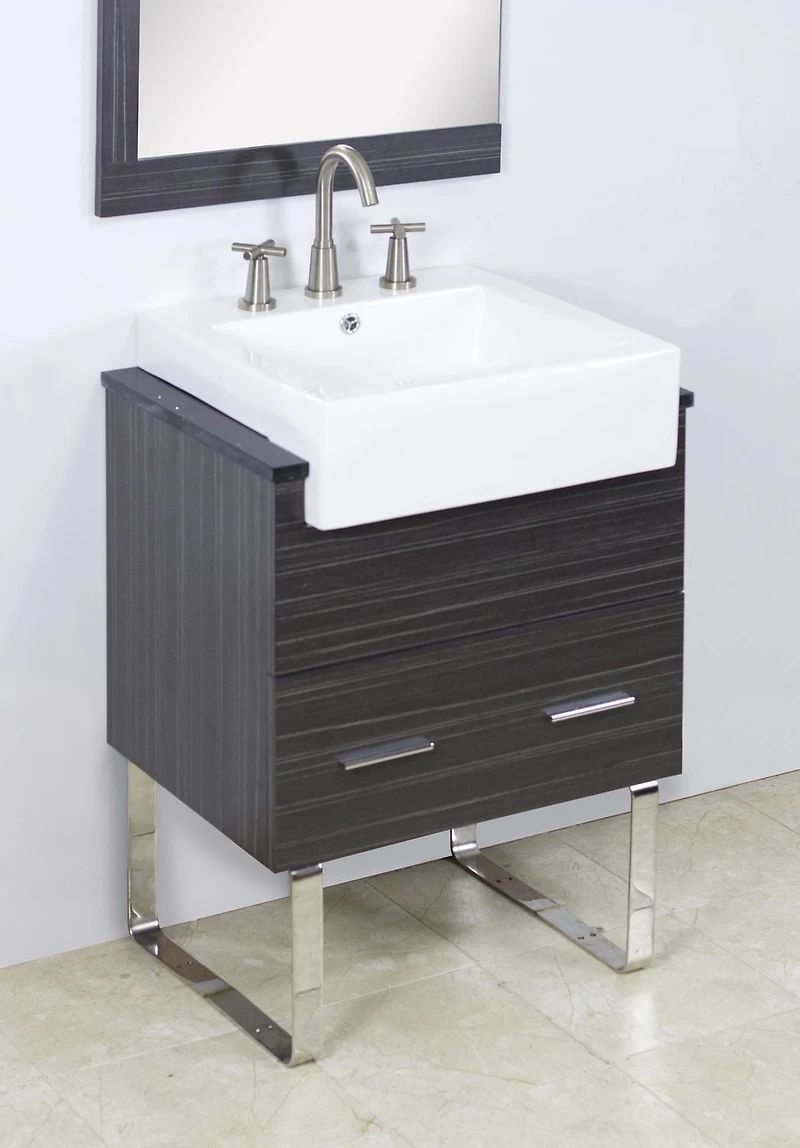 American Imaginations AI-34139 20.25 pouces W Vaisseau blanc semi-encastré pour 3H8-in. Centre de forage