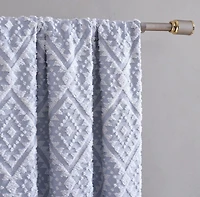 Jacquard Clip Blackout Rod Pocket Single Window Panel