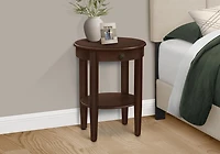 Monarch Specialties Accent Table, 2 Tier, End, Side Table, Round, Nightstand, Bedroom, Lamp, Brown Veneer, Transitional