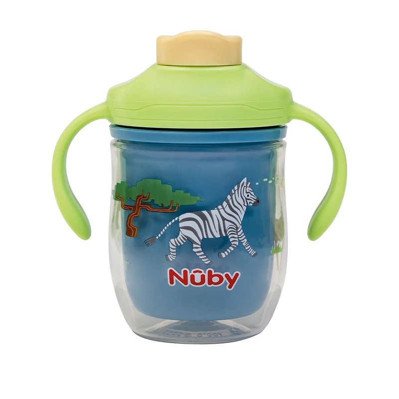 Nûby™ 2-en-1 Gobelet en Plastique Isolé pour Tout-Petit avec Bec & Paille Pondérée 360˚