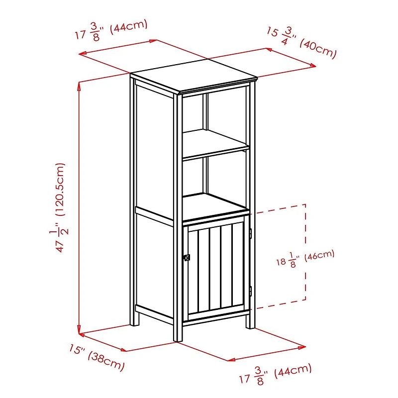 Winsome Brooke Jelly Armoire Ouverte, en fini noyer