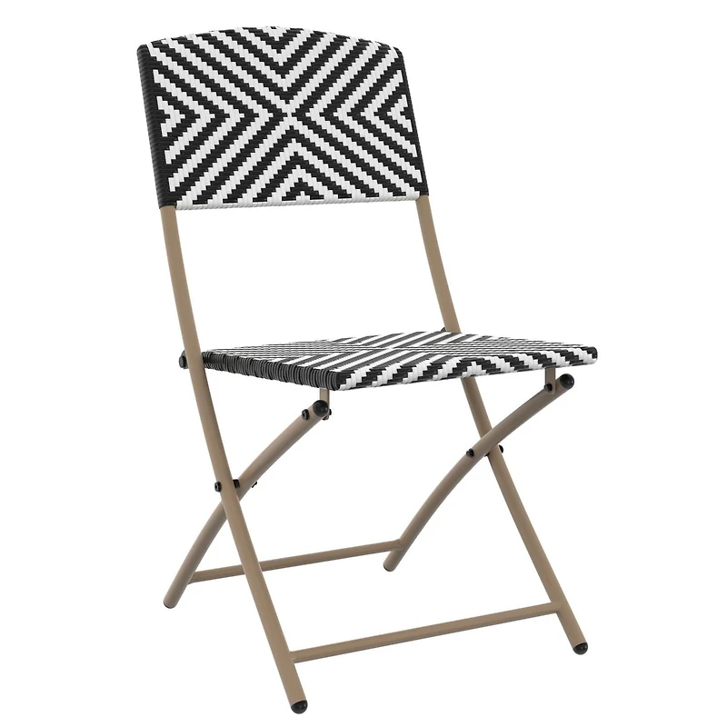 Chaise en osier pliante pour patio Mainstays - Noir et blanc
