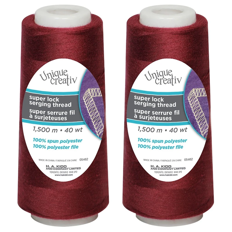 Fil à surjet UNIQUE CREATIV TRULOCK — 100 % polyester, 40 wt