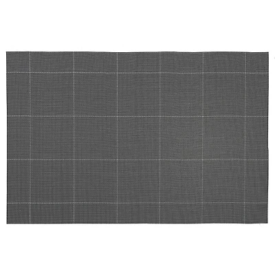 4PC Woven Pvc Placemat Square Block Black 12 X 18 - Set of 3