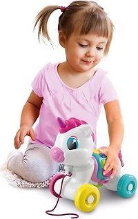 Clementoni Pull Along Unicorn - Animal Push and Pull Walker - For Toddler 10 Months +