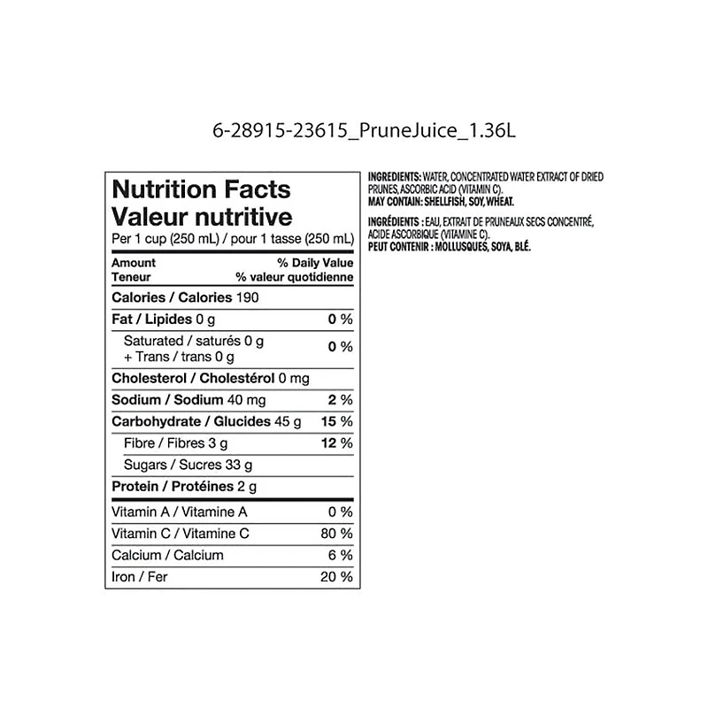 Great Value Nectar de Pruneaux 1.36L
