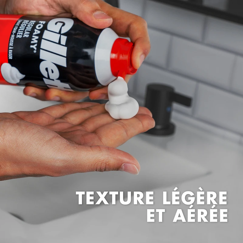 Mousse à raser pour hommes Gillette Foamy originale, parfum Original, 507g (14,9oz) 422G