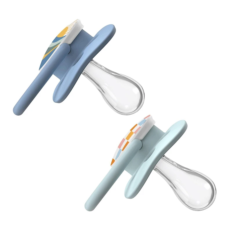 Dr. Brown’s® Advantage™ 100% Silicone, Glow in the Dark Pacifier Sunset Blue Ocean 0-6M, 4 pack, 4 Pack