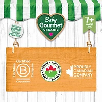 Plat préparé biologique poulet et fruits avec riz brun de Baby Gourmet Purée - 128 mL