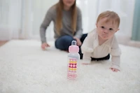 Dr. Brown’s Natural Flow Anti-Colic Options+ Narrow Sippy Bottle Starter Kit, 8oz/250mL, with Level 3 Medium-Fast Flow Nipple and 100% Silicone Soft Sippy Spout, 6m+, Pink