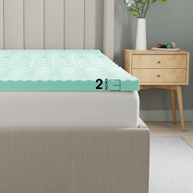 Surmatelas Dream Serenity® en mousse à mémoire de forme zonée AcuRelief de 5 cm (2 po) - D