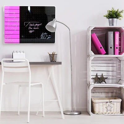 Viztex® Glacier Violet & Black Plan & Grid Glass Dry Erase Board - 17" x 23"