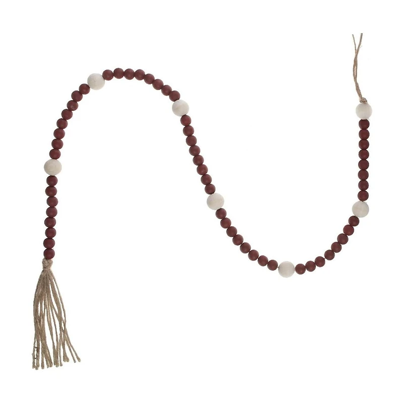 Guirlande De Perles À Double Bois (Rouge)