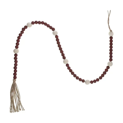 Guirlande De Perles À Double Bois (Rouge)