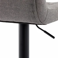 Heavenly Collection Grey Tufted Adjustable Stool