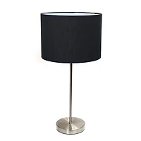 Simple Designs Brushed Nickel Stick Lamp with Fabric Shade