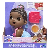 Baby Alive Lil Snacks Doll, Eats and "Poops," 8-inch Baby Doll Toy, Kids 3 and Up