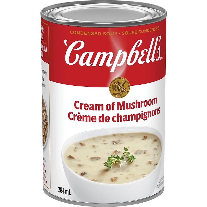 Soupe condensée Campbell’sMD à la crème de champignons,  Longue conservation Soupe condensée Campbell’sMD 284 ml
