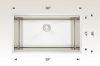 American Imaginations 32-in. W CSA Approved Stainless Steel Kitchen Sink With 2 Bowl And 16 Gauge AI-29296