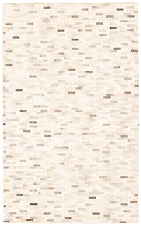 ECARPETGALLERY 5'0" x 8'3" Contemporary Cowhide Patchwork Handmade Area Rug for Living Room, Dining Room and Bedroom in Ivory