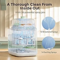 Lave-biberons, stérilise et sèche-biberons Momcozy KleanPal Pro - Machine de nettoyage tout-en-un pour les biberons, les pièces de pompe et les articles essentiels pour bébé - Gain de temps et entreti