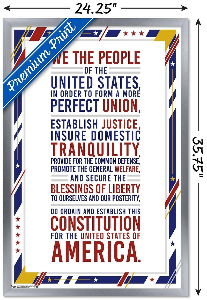 The United States Of America - Constitution Preamble Wall Poster